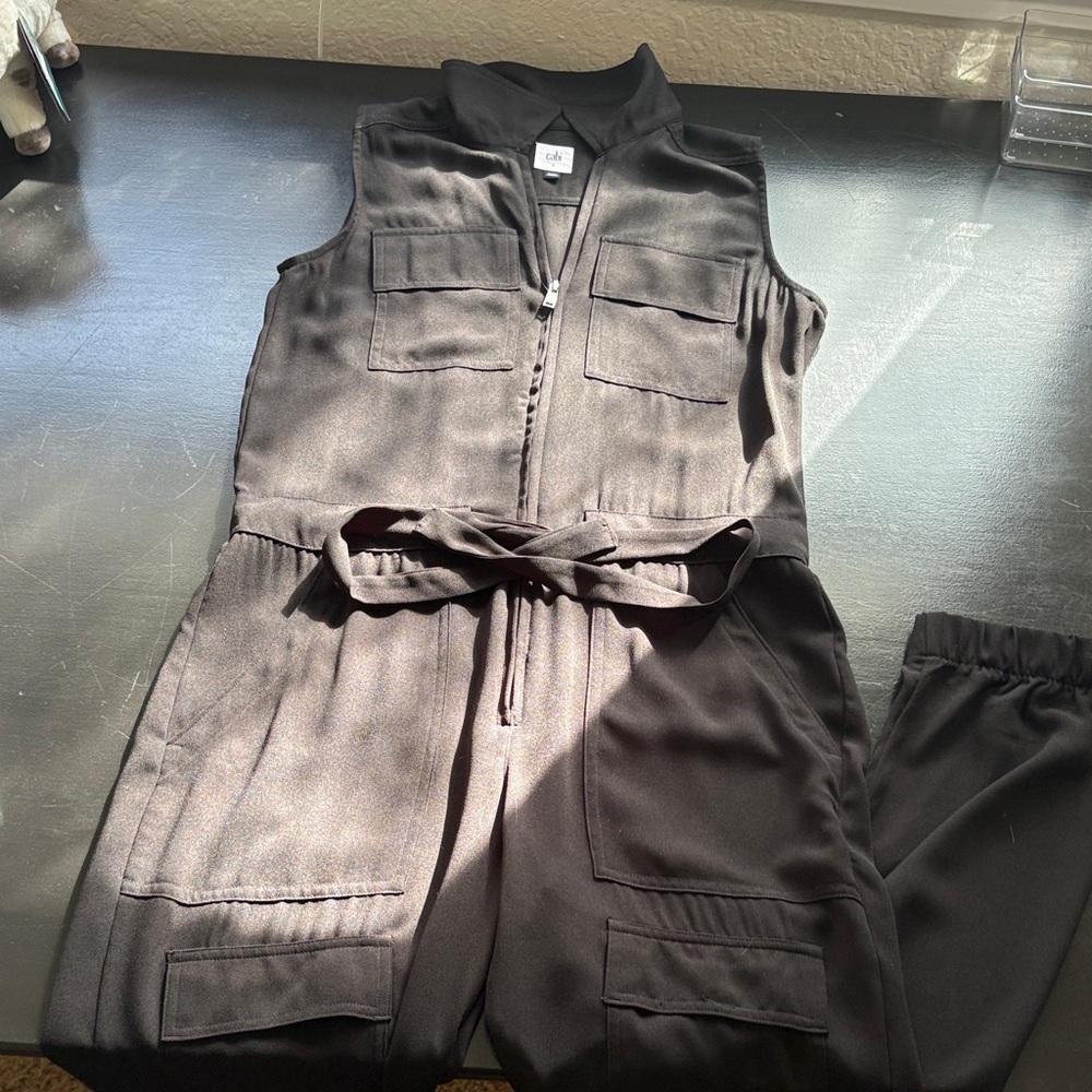 CAbi Black Zip-Front Jumpsuit